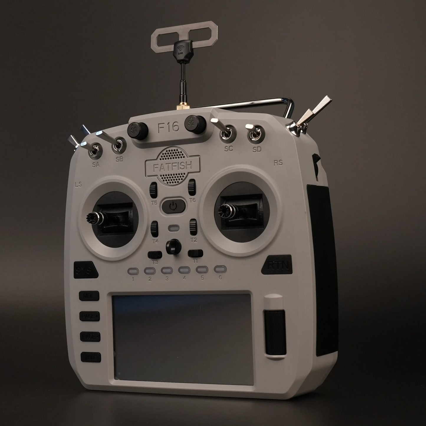 Fatfish F16 16-Channel Radio Transmitter with EdgeTX, Built-in ELRS, and 4.3" High-Brightness Display Hall Gimbal