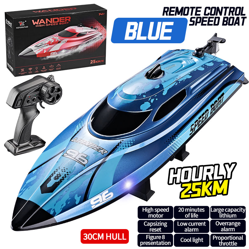 Hongxunjie HJ820 RCボート – 時速25km、LEDライト、転覆防止機能搭載