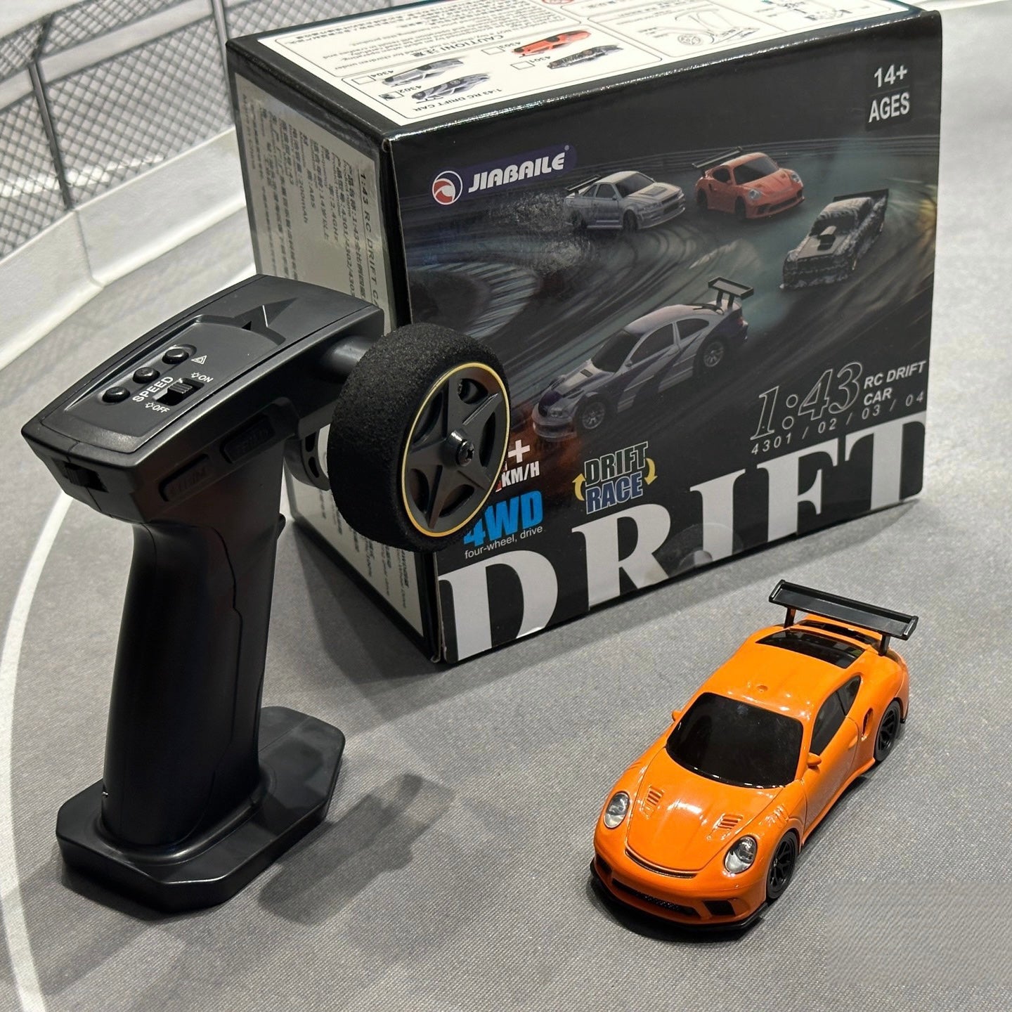 Jiabaile 1/43 Scale RC Drift Car - 4WD Fully Proportional Mini RC Car RTR
