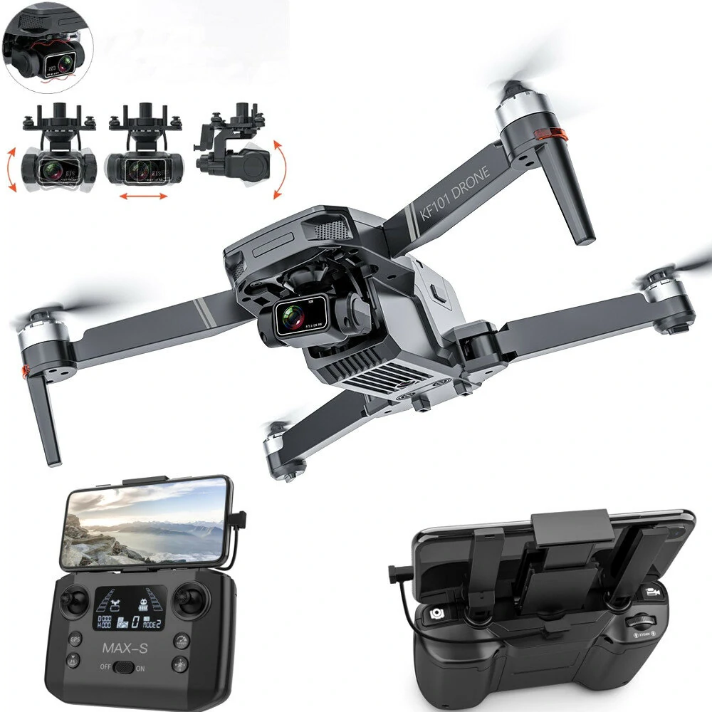 KFPLAN KF101 MAX-S GPS Drone with 4K HD Camera, 3-Axis Gimbal & Foldable Design - Advanced Brushless Quadcopter