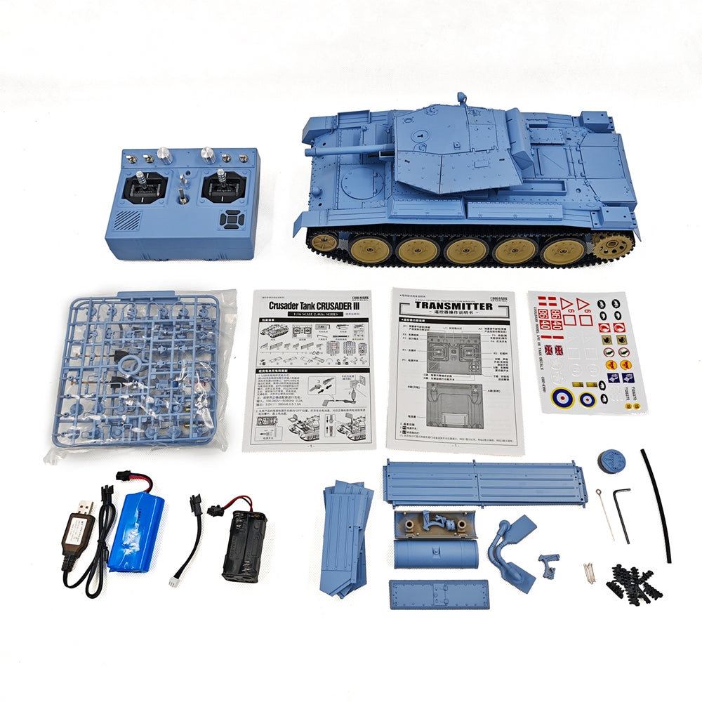 CoolBank G2078 1/16 British Crusader RC Tank – 360° Turret, Dual-Speed, Smoke & Sound Effects