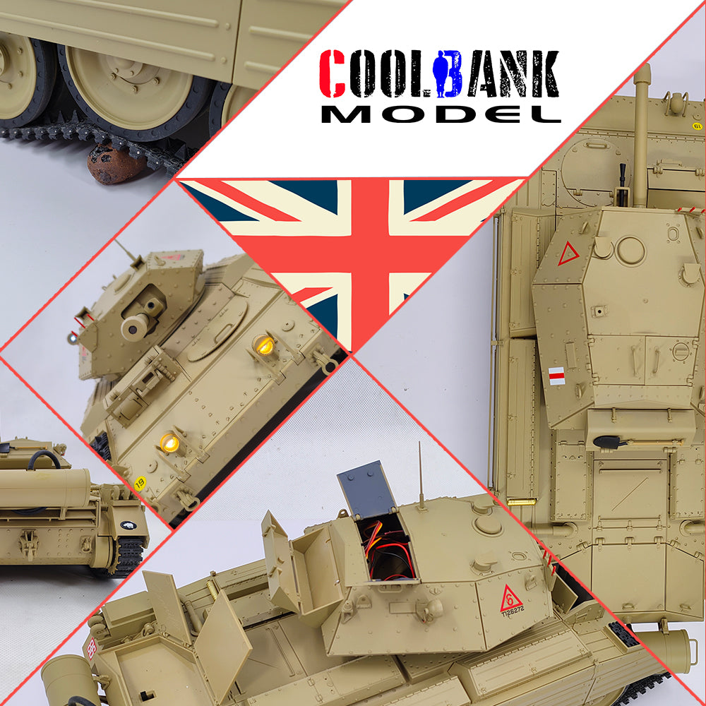 CoolBank G2078 1/16 British Crusader RC Tank – 360° Turret, Dual-Speed, Smoke & Sound Effects