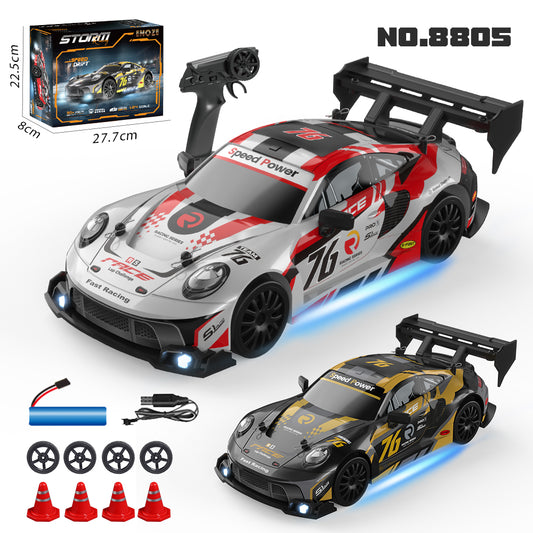 ENOZE 8804 / 8805 1/24スケール ドリフトRCカー - フォード ラリーまたはポルシェ | 最高速度30km/h、LEDライト、2.4GHzリモートコントロール