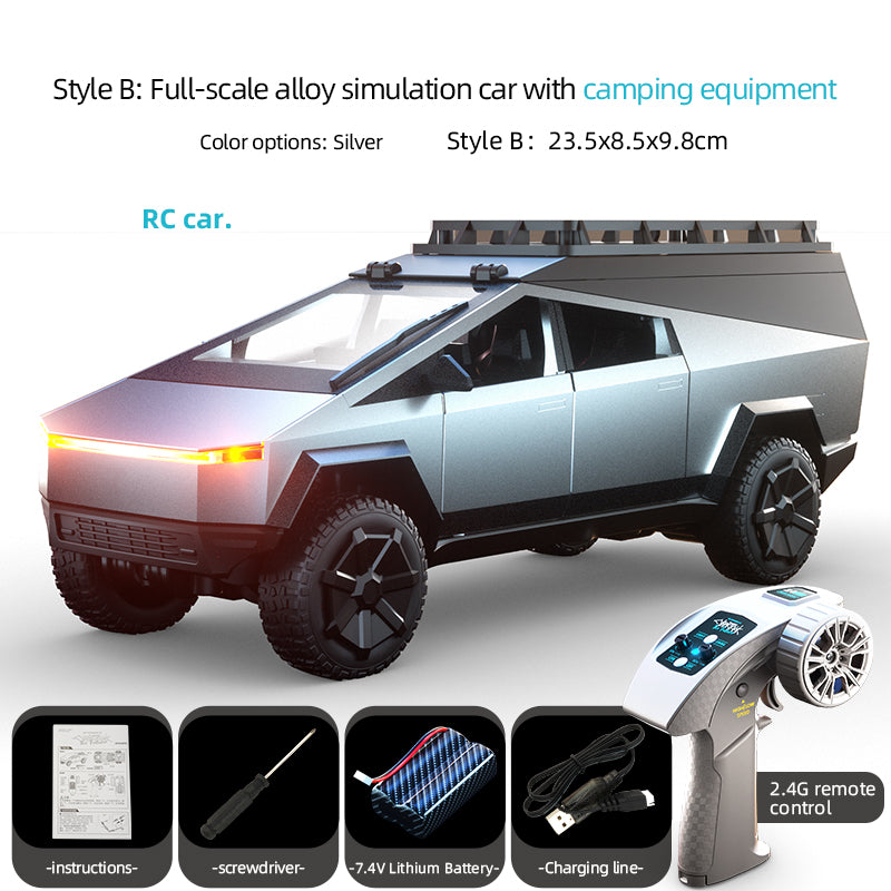 JJRC C8817 1/24 フルプロポーショナルアロイRCカー - A(バイクアドオン)またはB(キャンプ用品)を選択