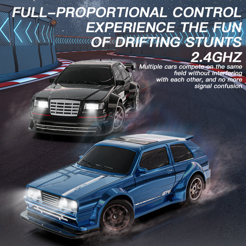 KFPLAN KF30 1:43 RC Drift Car – 4WD Full Proportional with Gyro, LED Lights, Replaceable Battery