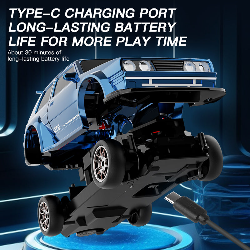 KFPLAN KF30 1:43 RC Drift Car – 4WD Full Proportional with Gyro, LED Lights, Replaceable Battery