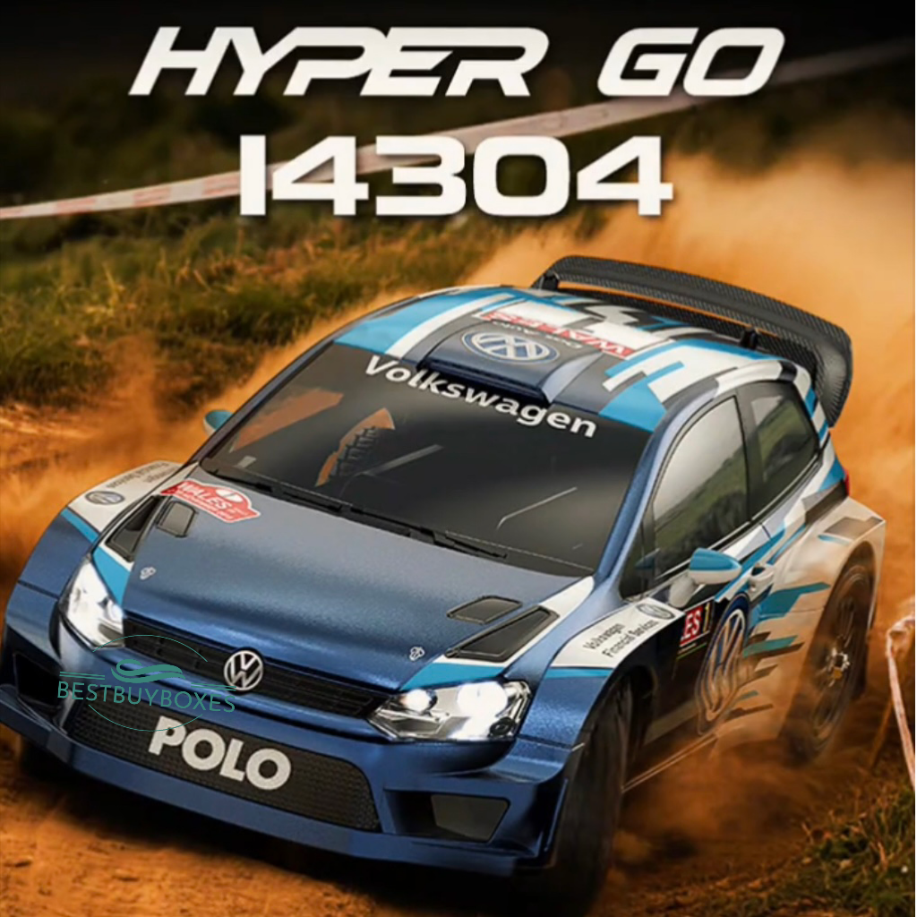MJX Hyper Go 14304 1/14 Volkswagen Polo R WRC Brushless RC Rally Car – RTR, 63km/h, Official VW Licensed