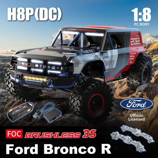 MJX Hyper Go H8P 1/8 Scale Ford Bronco R Baja 1000 – 4WD 2-Speed Brushless RC Crawler with Remote Diff Locks