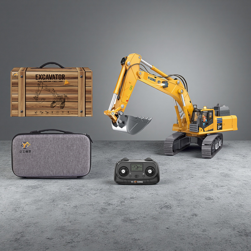 YI GONG 970 520 RC Excavator 1/50 Scale – 2.4GHz Alloy Track Model with Functional Boom, LED Lights & Sound