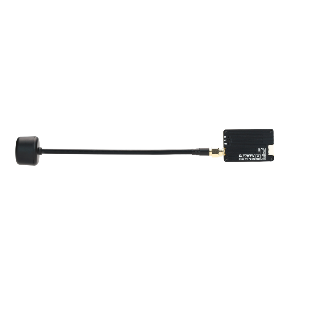 RUSHFPV 3.3GHz 2W Video Transmitter with Circular Polarized Antenna for Long-Range Flights