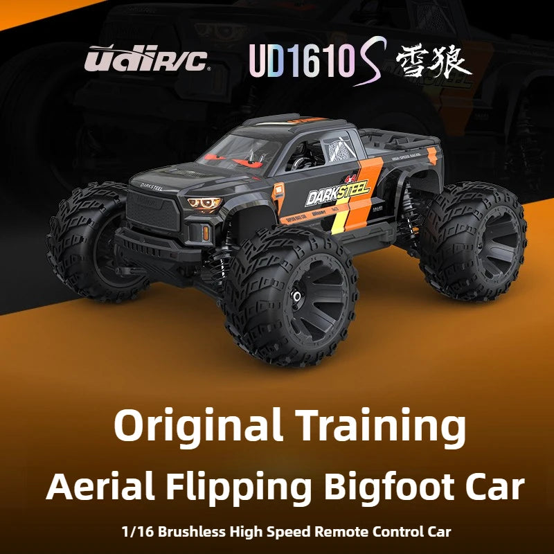 UDIRC UD1610S 1/16 Brushless RC Monster Truck – 4WD, 80KMH, DumboRC X5E Radio