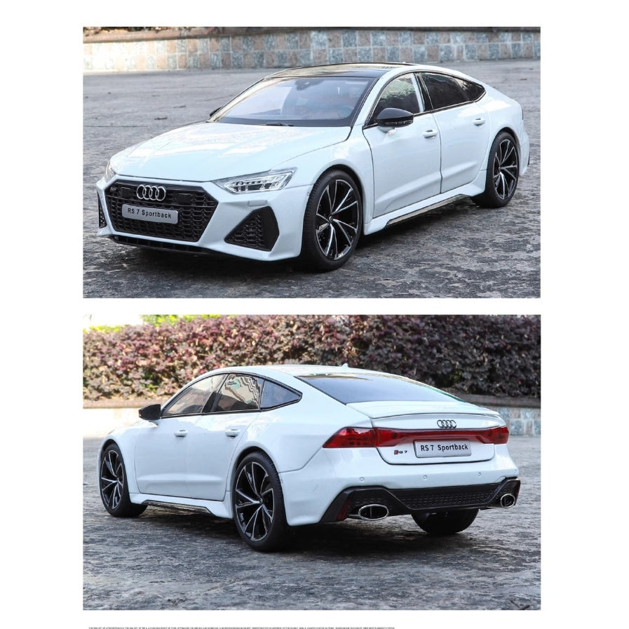 1:18 Scale Licensed Audi RS7 Die-Cast Model Car – Remote Key & Rechargeable Lights & Sounds (Static Mode)