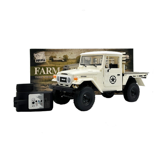 WPL C-44 1/16 Scale RC Crawler Truck – 2.4GHz Full Proportional Control, 370 Brushed Motor, 4WD – Cream White
