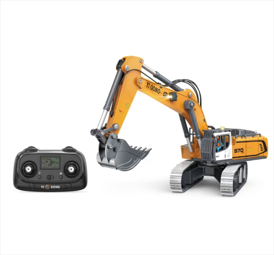 YI GONG 970 520 RC Excavator 1/50 Scale – 2.4GHz Alloy Track Model with Functional Boom, LED Lights & Sound