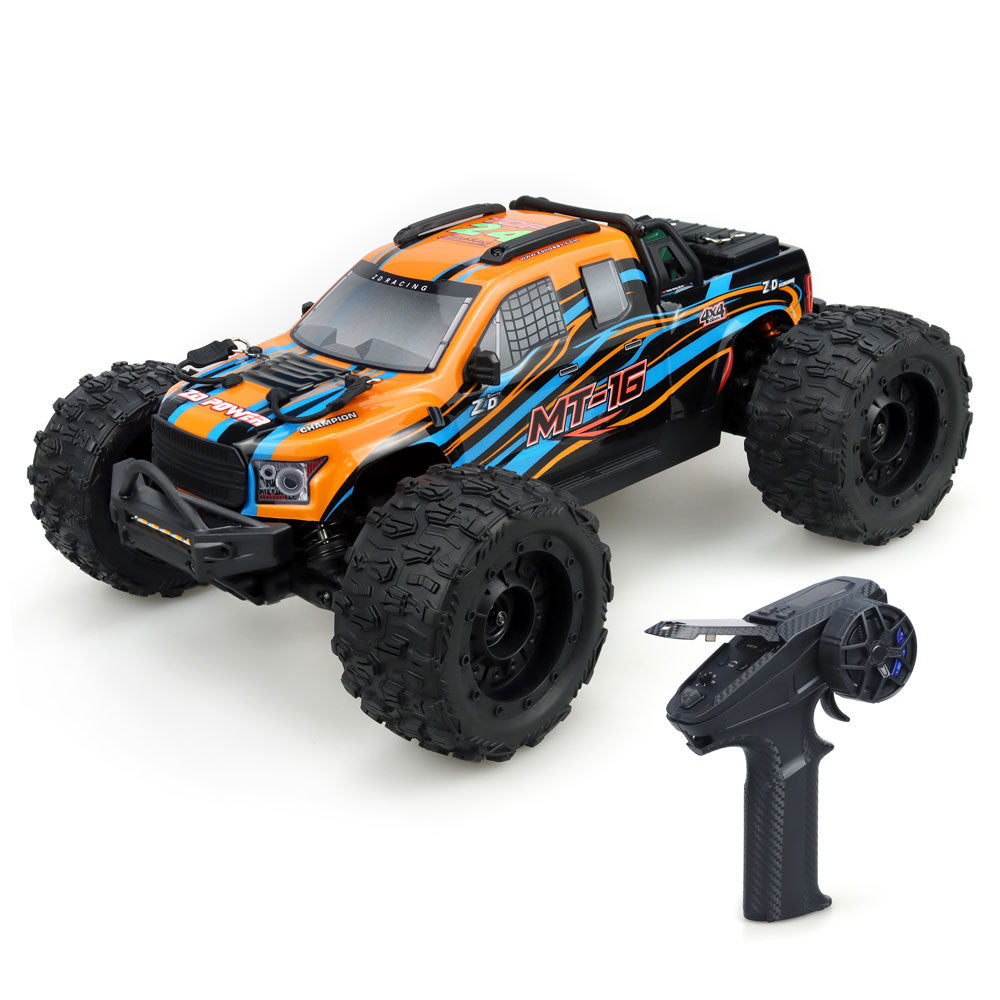 ZD Racing MT 16 1 16 4WD Brushless Monster Truck 80km h RC Car with Aluminum Alloy Chassis LED Lights BestBuyBoxes