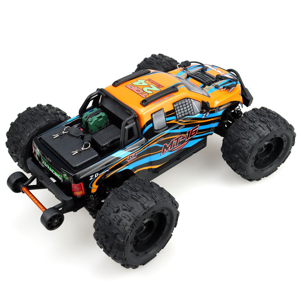 ZD Racing MT-16 4WD Brushless Monster Truck im Maßstab 1:16 – 80 km/h schnelles Offroad-RC-Auto mit Alu-Chassis und LED-Leuchten