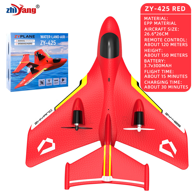 ZHIYANG ZY-425 3-in-1 RC飛行機 – 海、陸、空 | 2.4GHz 260mm EPP RTF、LEDライト付き