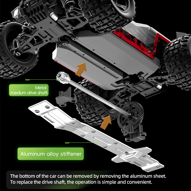 SUCHIYU/SCY LH-18108 1/18 Scale RC Monster Truck, 4WD, High-Speed, LED Lights, Metal Gears, Red/Green