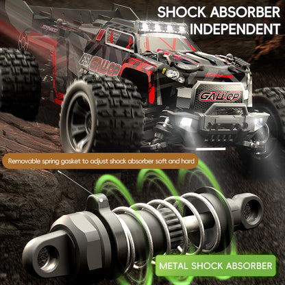 SUCHIYU/SCY LH-18108 1/18 Scale RC Monster Truck, 4WD, High-Speed, LED Lights, Metal Gears, Red/Green