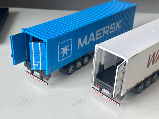 BestBuyBoxes 1/36 Scale RC Semi Truck Containers – Simulation Cargo & Refrigerated Units, Foldable Frame, Opening Doors