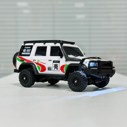 HB Toys 1:43 4WD Mini RC Rock Crawler – App & 2.4GHz Remote Control, LED Lights, USB Rechargeable Micro Off-Road Truck