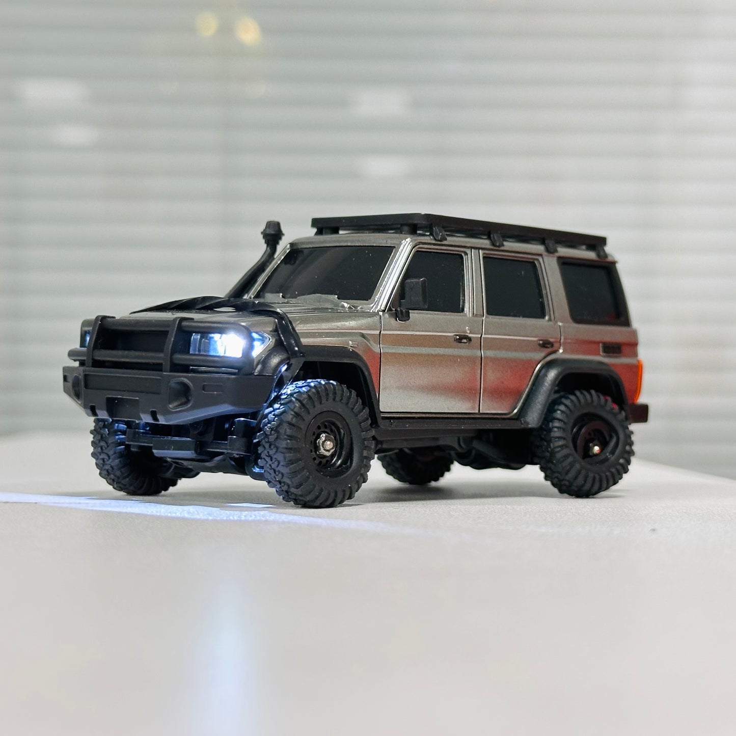 HB Toys 1:43 4WD Mini RC Rock Crawler – App & 2.4GHz Remote Control, LED Lights, USB Rechargeable Micro Off-Road Truck