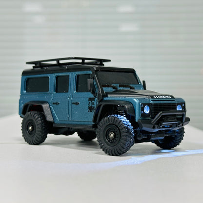 HB Toys 1:43 4WD Mini RC Rock Crawler – App & 2.4GHz Remote Control, LED Lights, USB Rechargeable Micro Off-Road Truck