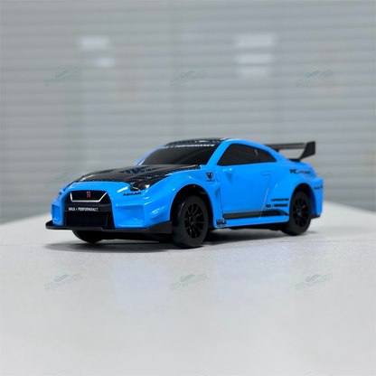HStar D43-02Q 1/43 4WD Alloy RC Drift Car – GTR Edition with LED Lights & Gyro Stabilization