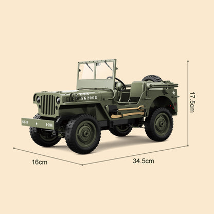 JJRC C8815 Willys Military Jeep 1/10 Scale RC Rock Crawler - 2.4GHz Remote Control, LED Lights, Optional Winch & Canopy Upgrades