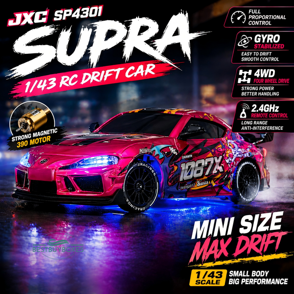 Officially Licensed JXC SP4301 Supra 1/43 RC Drift Car w/ Gyro