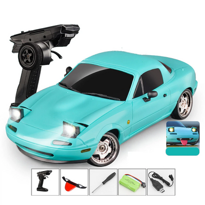 LDRC 1804 RTR 1/18 Scale RWD RC Drift Car with Gyro & LED Lights, Full Proportional Control, Alloy Body Shell