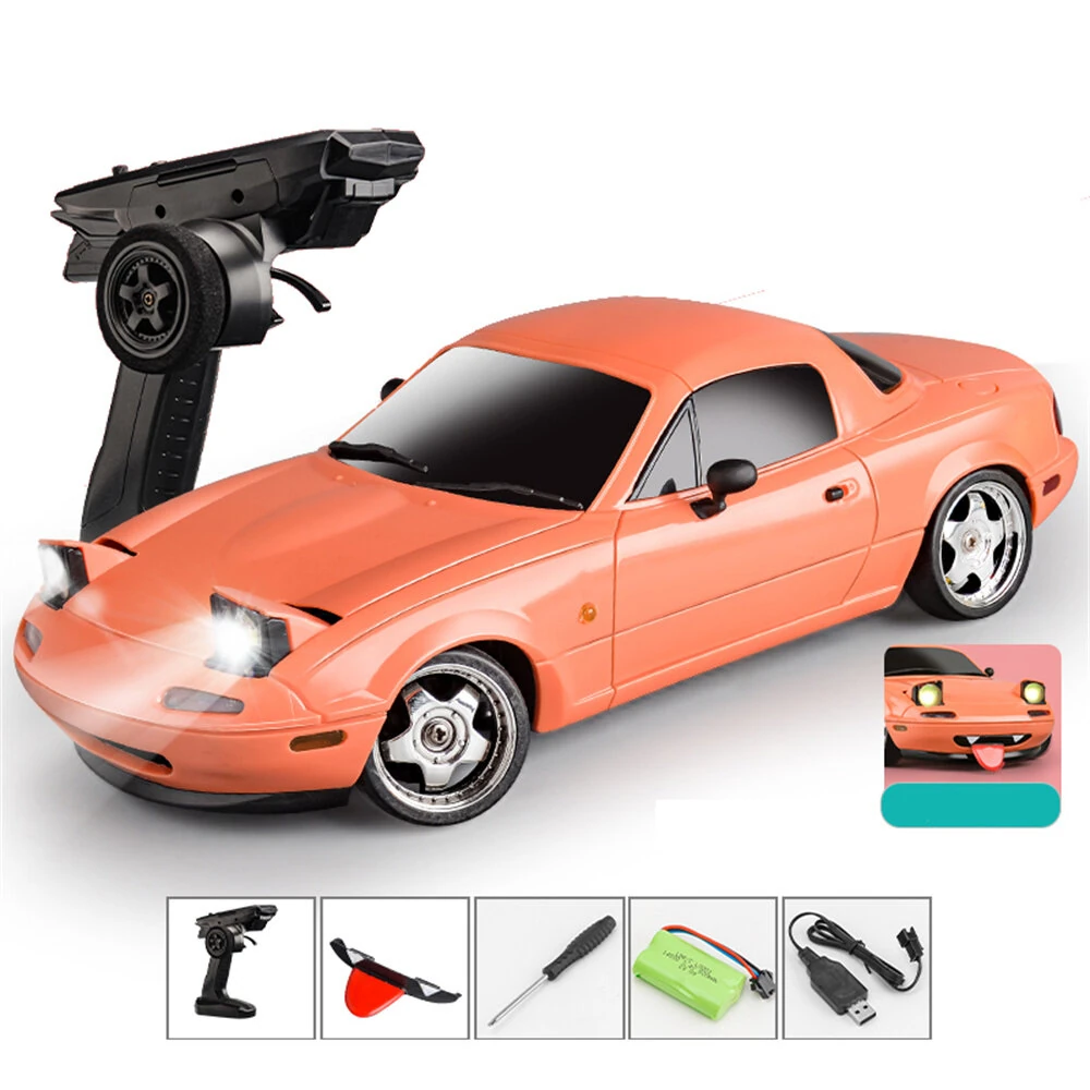 LDRC 1804 RTR 1/18 Scale RWD RC Drift Car with Gyro & LED Lights, Full Proportional Control, Alloy Body Shell