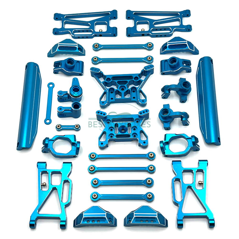 MJX Hyper Go 10208 Aluminum Upgraded Parts Full Set - Front/Rear Arms, Steering Assembly, Shock Towers & More