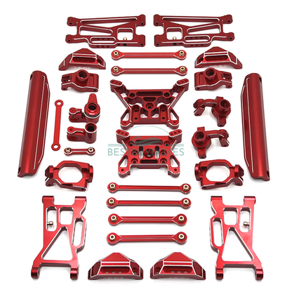 MJX Hyper Go 10208 Aluminum Upgraded Parts Full Set - Front/Rear Arms, Steering Assembly, Shock Towers & More