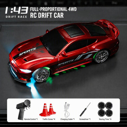 XZH PB079A/PB079B 1/43 4WD Mini RC Drift Car RTR with Gyro, LED Lights & Racing Tires
