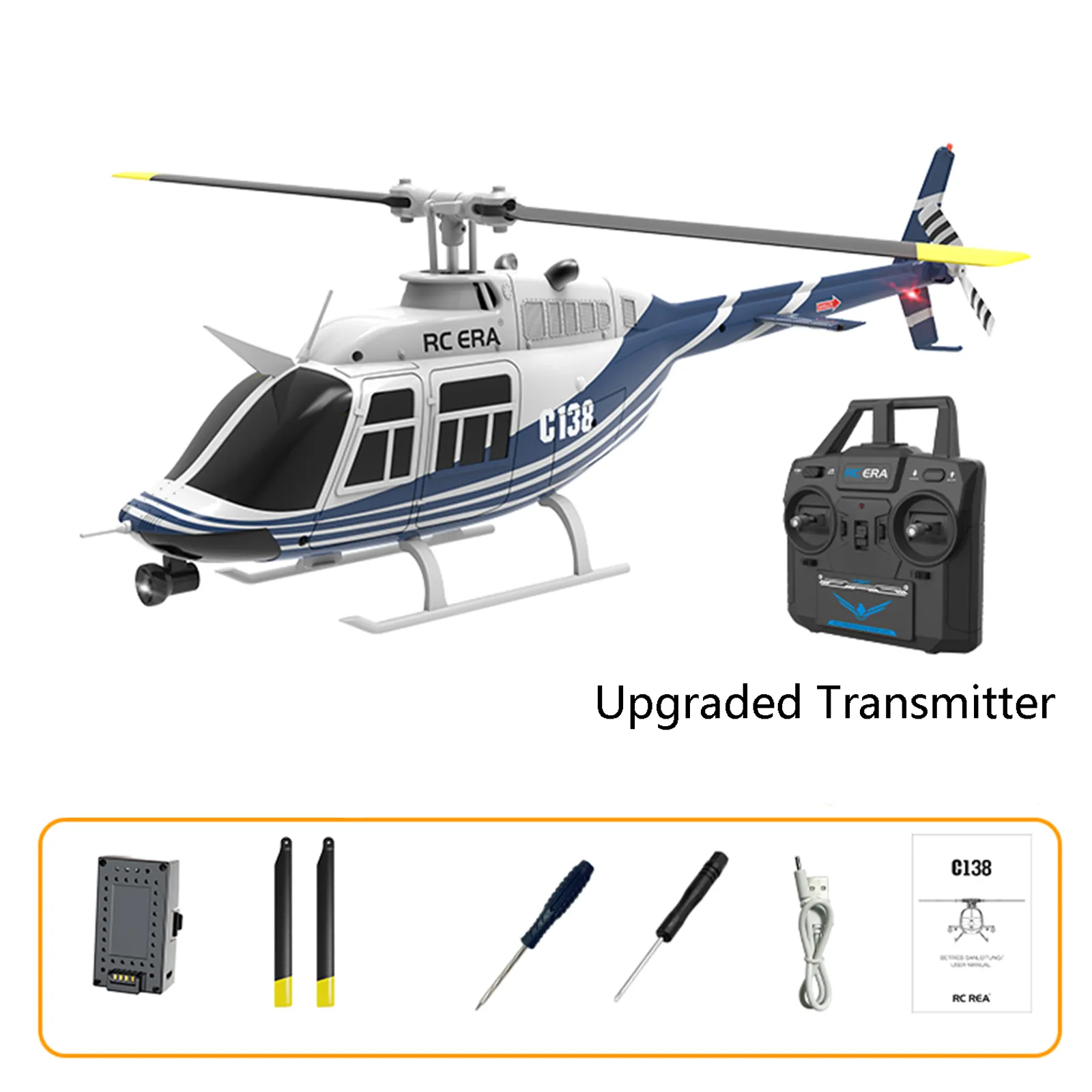 RC ERA C138ZCPRO Bell 6軸ジャイロスコープ ラジコン ヘリ RC ERA C138 Bell 206 Flybarless Helicopter - 6CH 1/33 Scale