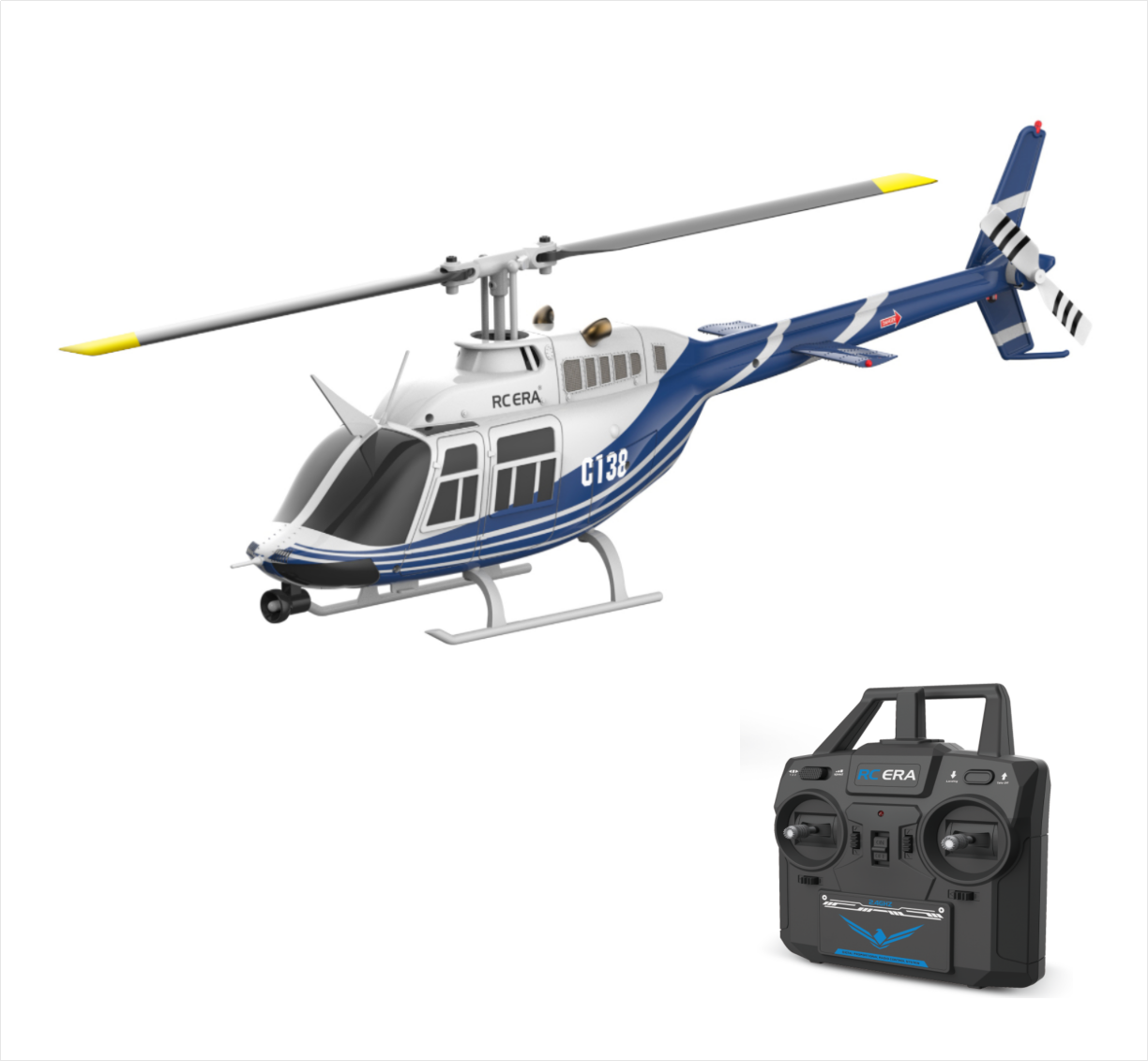 RC ERA C138 Bell 206 6CH 1/33 Scale Flybarless Realistic Brushed RC  Helicopter (Altitude Hold Edition) - Upgraded Version / Red / RTF with  Three ...