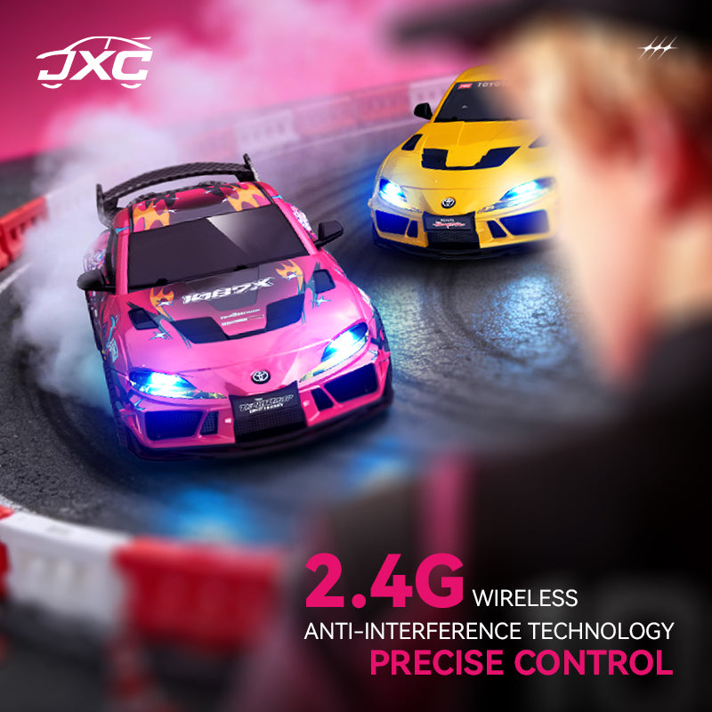 JXC SP4301 Supra 1/43 4WD RC Drift Car w/ Gyro – Officially Licensed Full Proportional 2.4GHz Mini Drift Car (1087X Lion Dance)