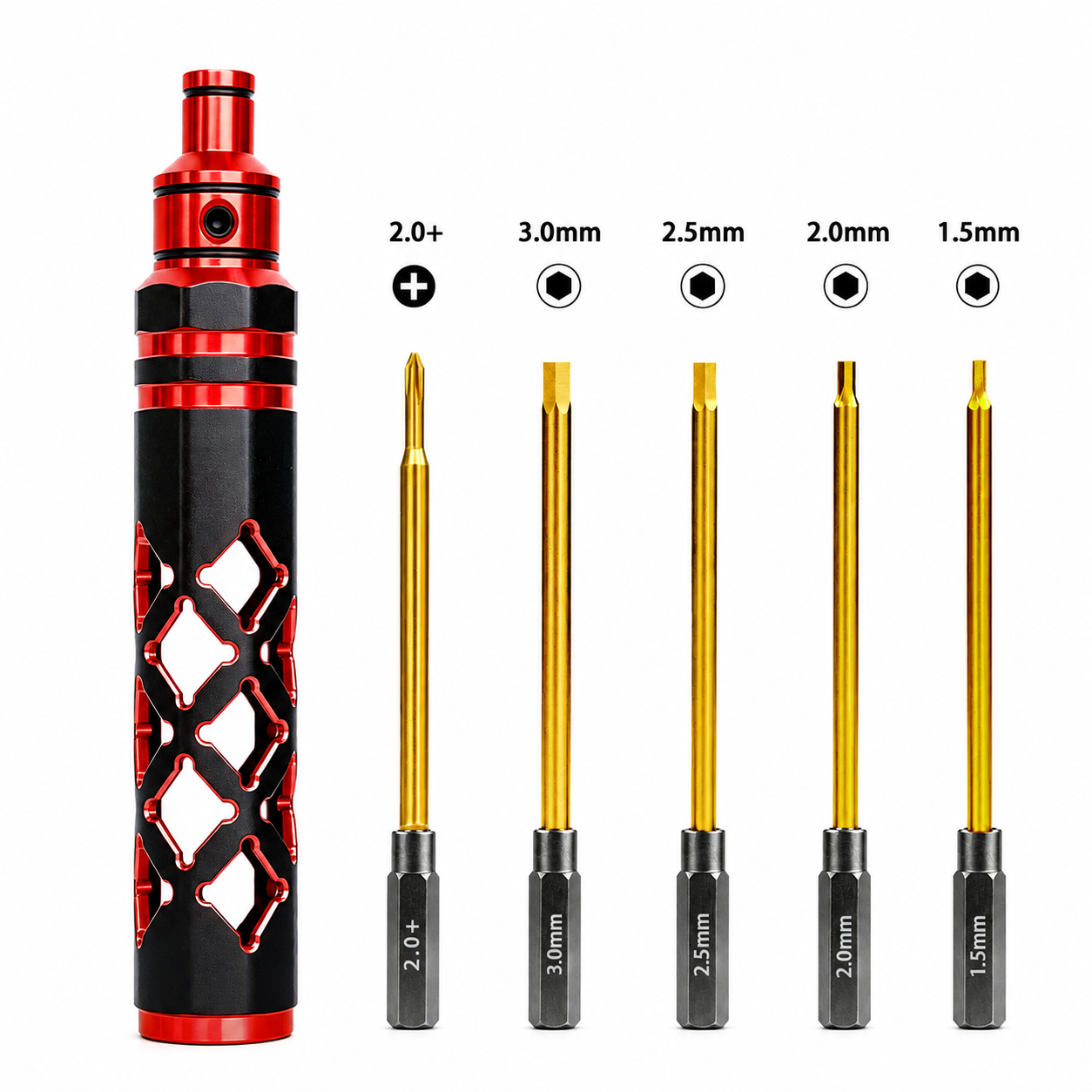 BestBuyBoxes 5-in-1 RC Hex Driver Screwdriver Tool Kit – 1.5/2.0/2.5/3.0mm + Phillips for RC Cars, FPV Drones, Helicopters & Boats