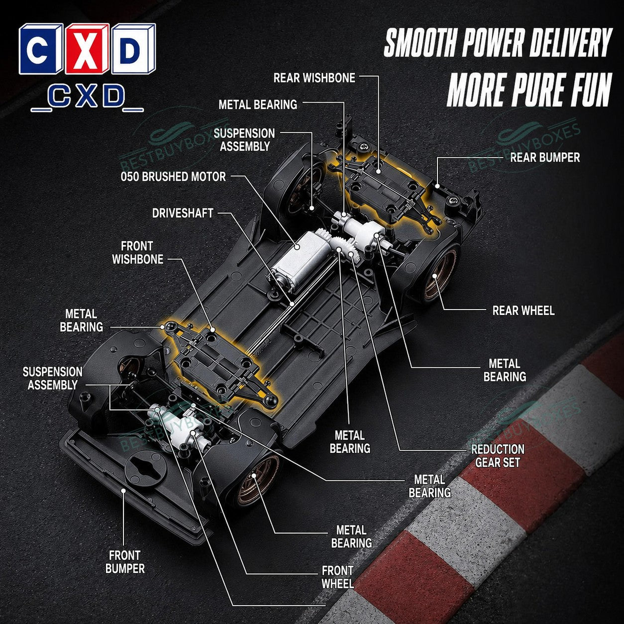 CXD 2401 1/24 4WD RC Drift Truck RTR with Gyro, LED Lights & 2.4GHz Proportional Control