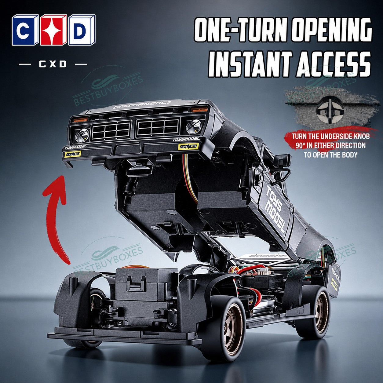 CXD 2401 1/24 4WD RC Drift Truck RTR with Gyro, LED Lights & 2.4GHz Proportional Control
