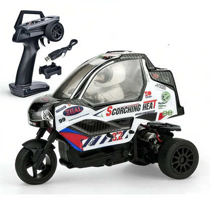 Geeks X801 1/8 RTR RC Tricycle Motorcycle 2.4GHz RWD Drift Bike – 25km/h, 50min Runtime, LED Lights