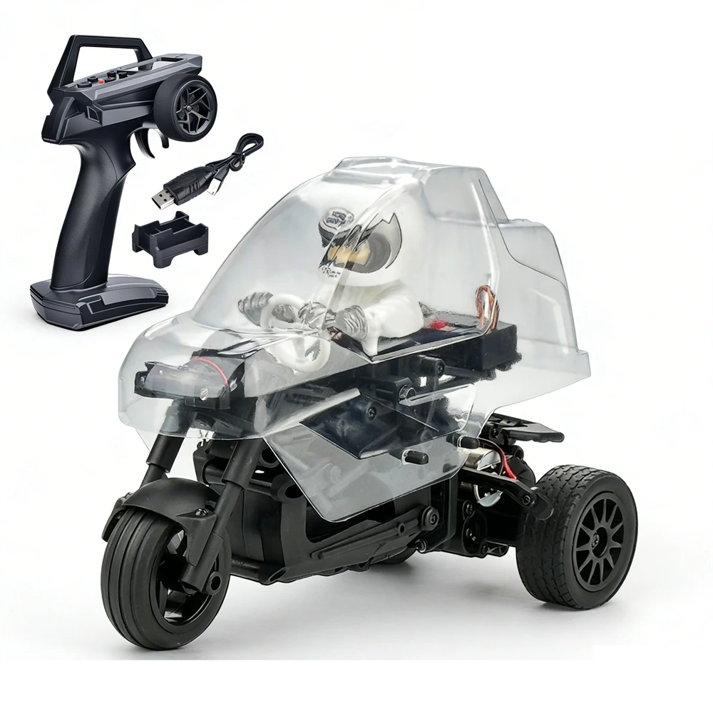 Geeks X801 1/8 RTR RC Tricycle Motorcycle 2.4GHz RWD Drift Bike – 25km/h, 50min Runtime, LED Lights