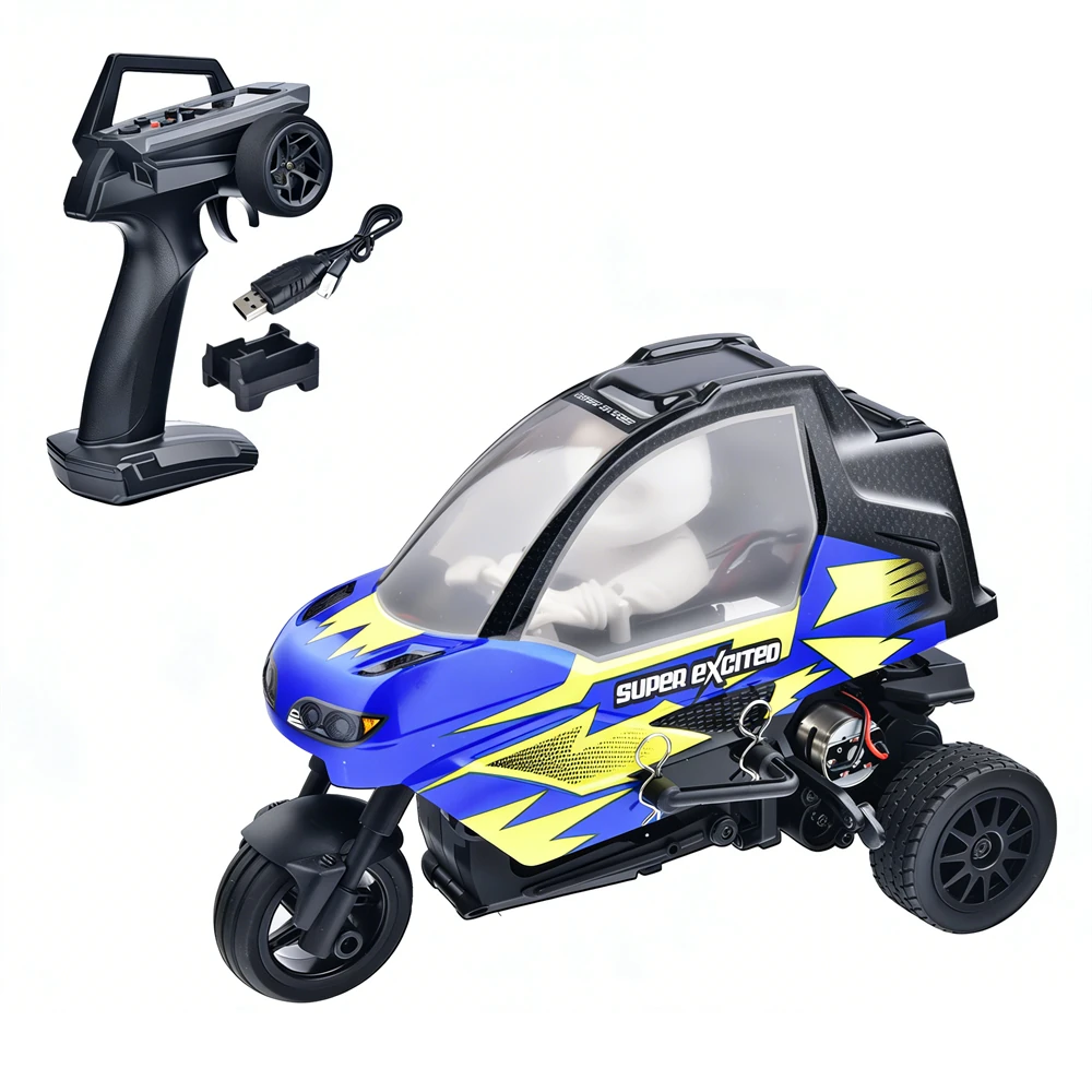 Geeks X801 1/8 RTR RC Tricycle Motorcycle 2.4GHz RWD Drift Bike – 25km/h, 50min Runtime, LED Lights