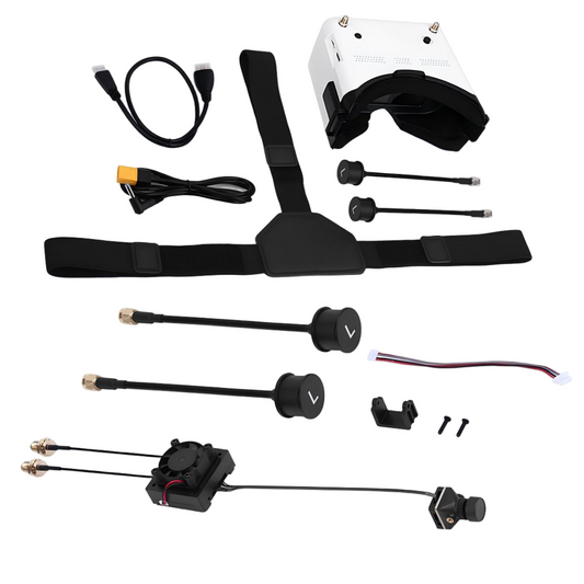 Hawkeye HD FPV Video Transmission System Combo – 720p 60FPS Low Latency Air Unit + HD Goggles (10KM Range, 5.8GHz)