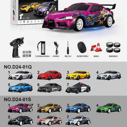 Hstar D24 1/24 Scale RC Drift Car – 4WD, Gyro Stabilized, LED Lights, 25+ KM/H