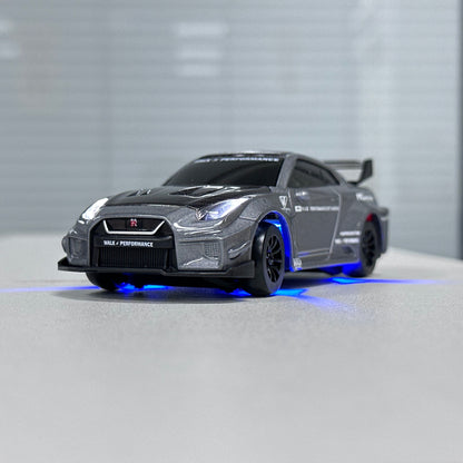 HStar D43-02Q 1/43 4WD Alloy RC Drift Car – GTR Edition with LED Lights & Gyro Stabilization