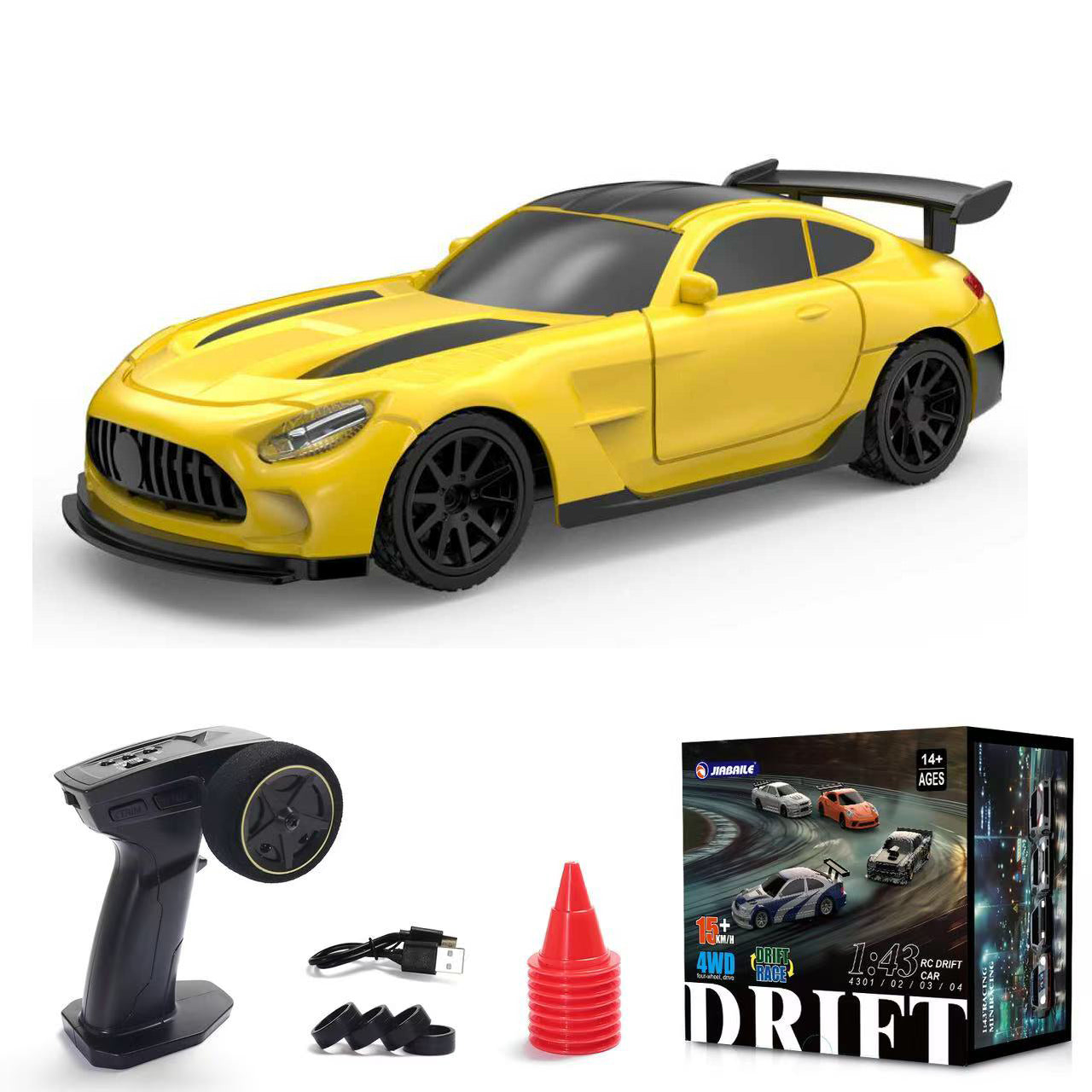 Jiabaile 1/43スケール RCドリフトカー | 4WDミニドリフトカー