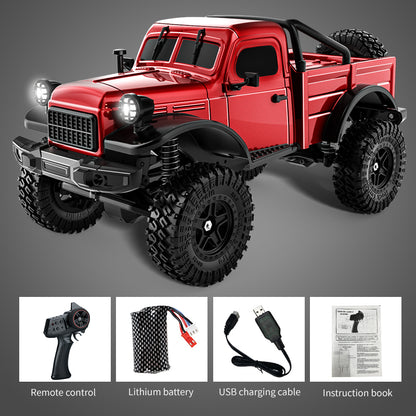 JJRC C8813 4WD 2.4G Rock Crawler Off-Road RC Truck with LED Lights – High Torque Motor, 12km/h Speed, 500mAh Li-ion Battery