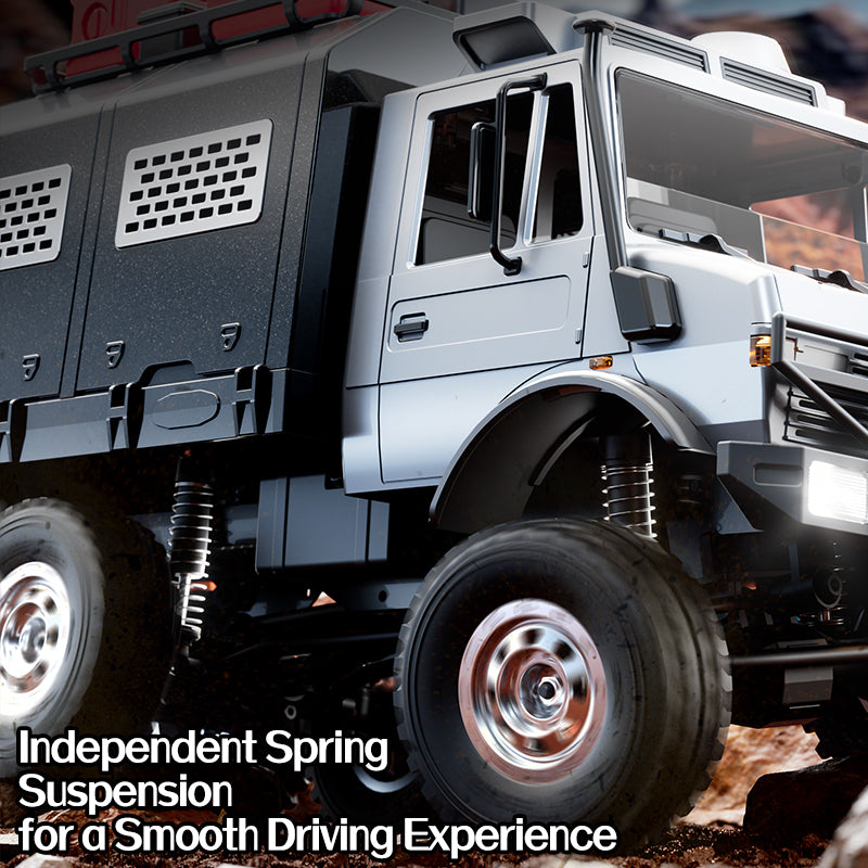 JJRC C8823C 1/18 Unimog 6x6 RC Rock Crawler Truck – 2.4GHz All-Terrain Off-Road Climbing Vehicle w/ 2-Speed Transmission & Waterproof ESC